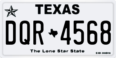 TX license plate DQR4568