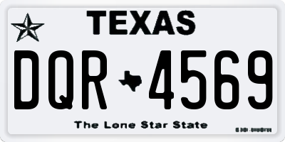 TX license plate DQR4569
