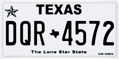 TX license plate DQR4572