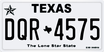 TX license plate DQR4575