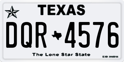 TX license plate DQR4576