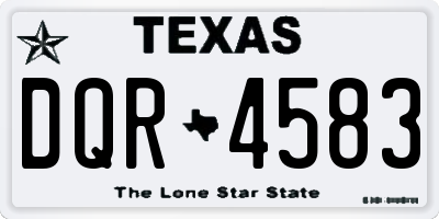 TX license plate DQR4583