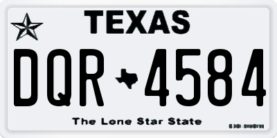 TX license plate DQR4584