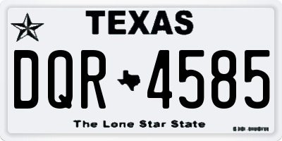 TX license plate DQR4585