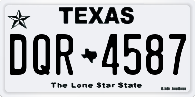 TX license plate DQR4587