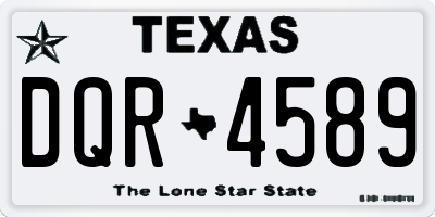 TX license plate DQR4589
