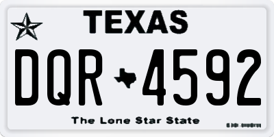 TX license plate DQR4592
