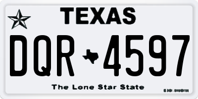 TX license plate DQR4597