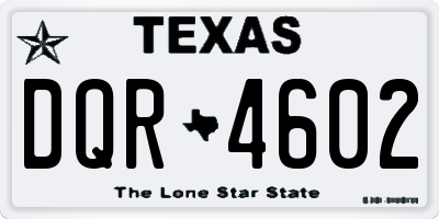 TX license plate DQR4602