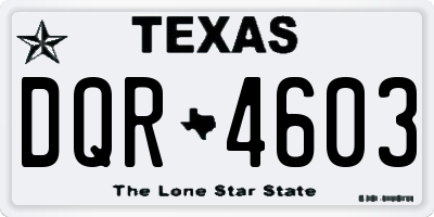 TX license plate DQR4603