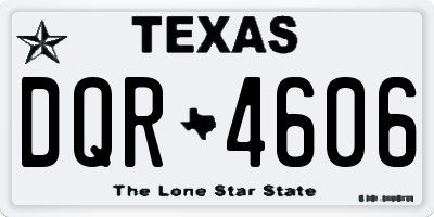 TX license plate DQR4606
