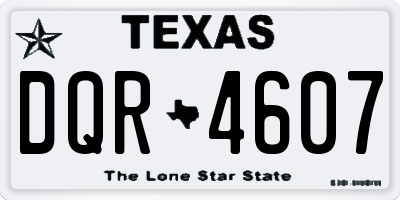TX license plate DQR4607