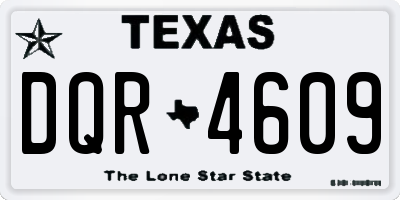 TX license plate DQR4609