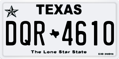 TX license plate DQR4610