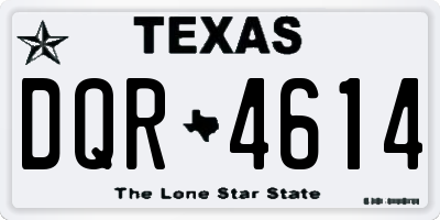 TX license plate DQR4614