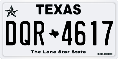 TX license plate DQR4617