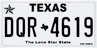 TX license plate DQR4619