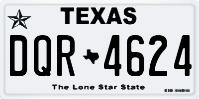 TX license plate DQR4624