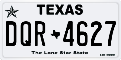 TX license plate DQR4627