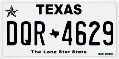 TX license plate DQR4629