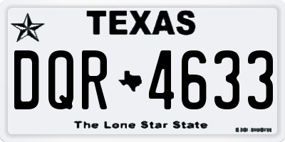 TX license plate DQR4633