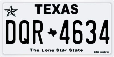 TX license plate DQR4634