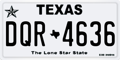 TX license plate DQR4636