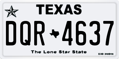 TX license plate DQR4637
