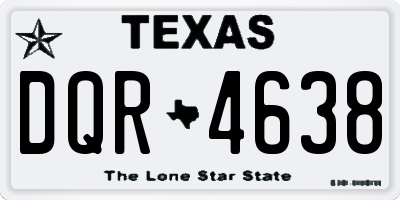 TX license plate DQR4638