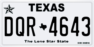 TX license plate DQR4643