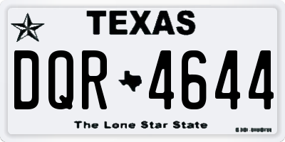 TX license plate DQR4644