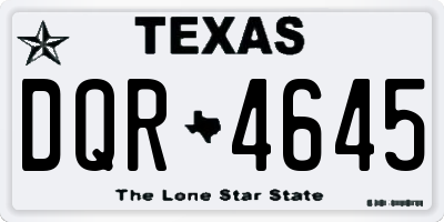 TX license plate DQR4645