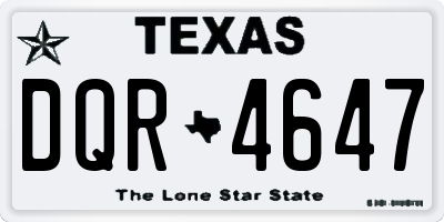 TX license plate DQR4647