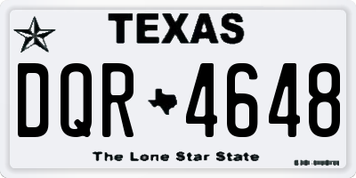 TX license plate DQR4648