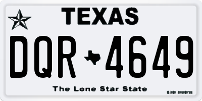 TX license plate DQR4649