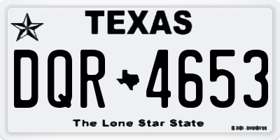 TX license plate DQR4653