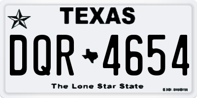 TX license plate DQR4654