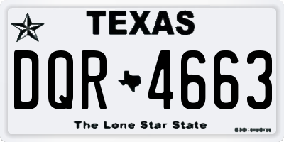 TX license plate DQR4663