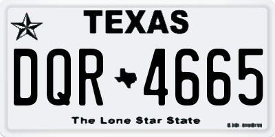 TX license plate DQR4665