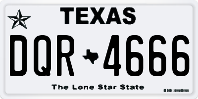TX license plate DQR4666