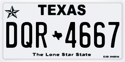 TX license plate DQR4667