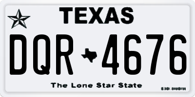 TX license plate DQR4676