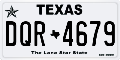 TX license plate DQR4679