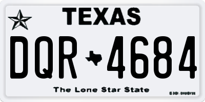 TX license plate DQR4684
