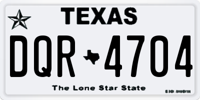 TX license plate DQR4704
