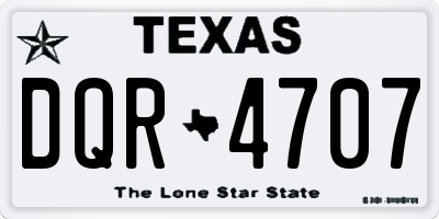 TX license plate DQR4707