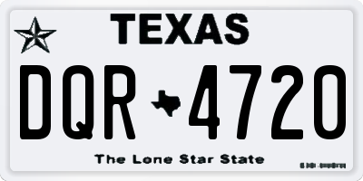 TX license plate DQR4720