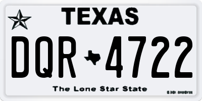 TX license plate DQR4722