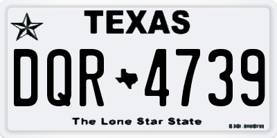 TX license plate DQR4739