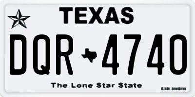 TX license plate DQR4740